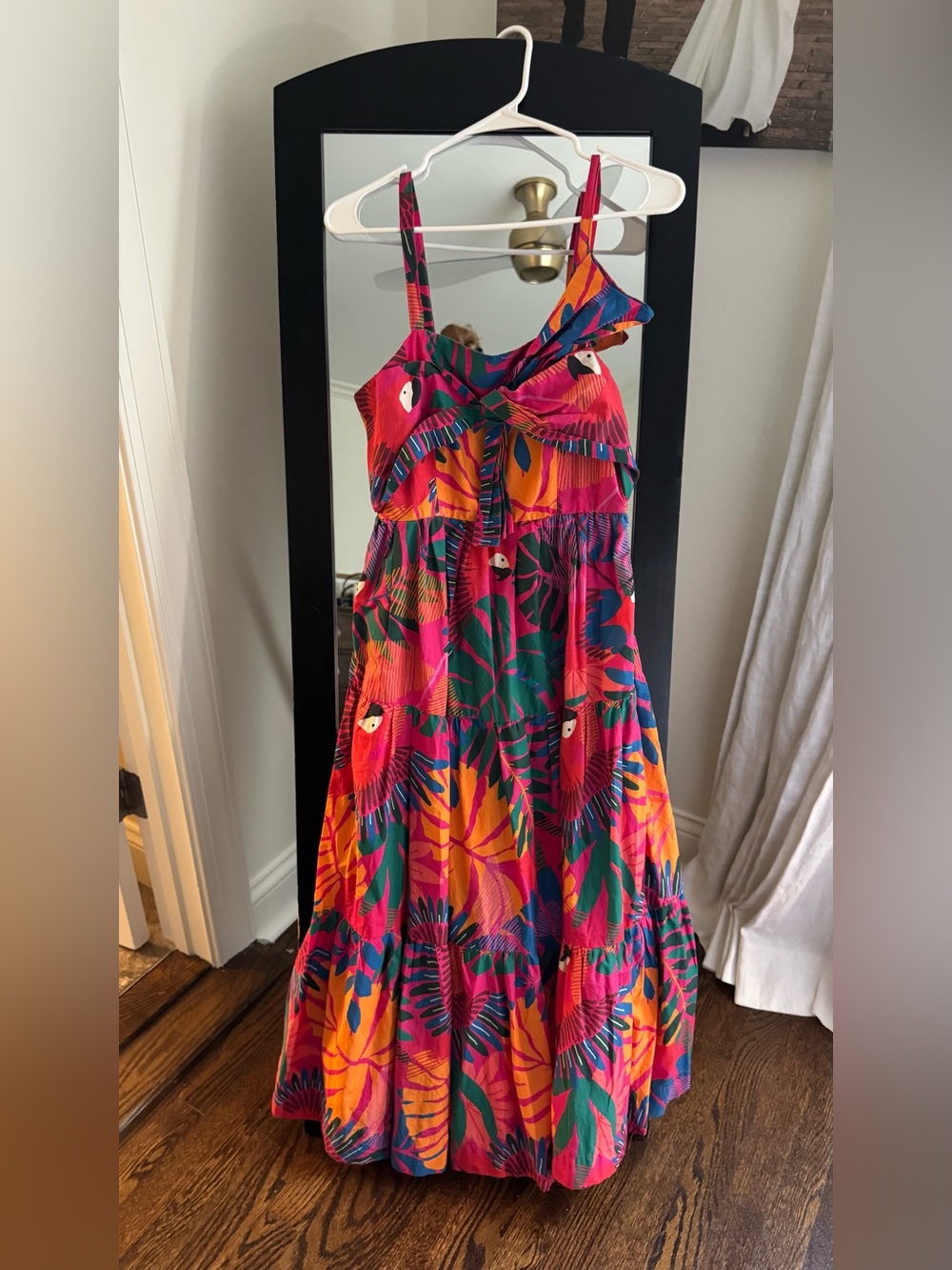 Tropical Pink & Orange Maxi Dress